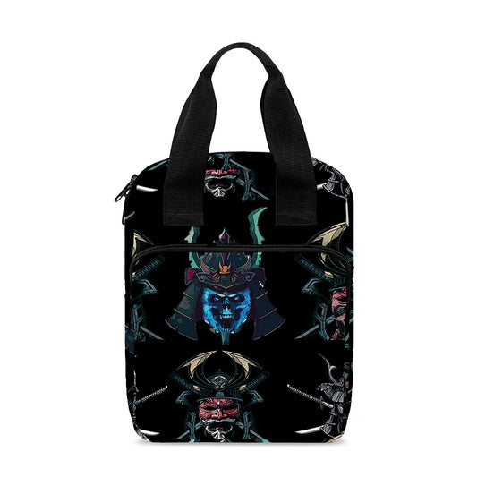 Ghost Samurai Mask Pattern Print Bible Tote Bag