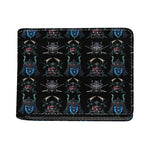 Ghost Samurai Mask Pattern Print Bifold Wallet