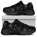 Ghost Samurai Mask Pattern Print Black Chunky Shoes