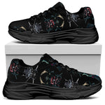 Ghost Samurai Mask Pattern Print Black Chunky Shoes