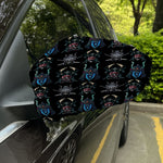 Ghost Samurai Mask Pattern Print Car Side Mirror Covers