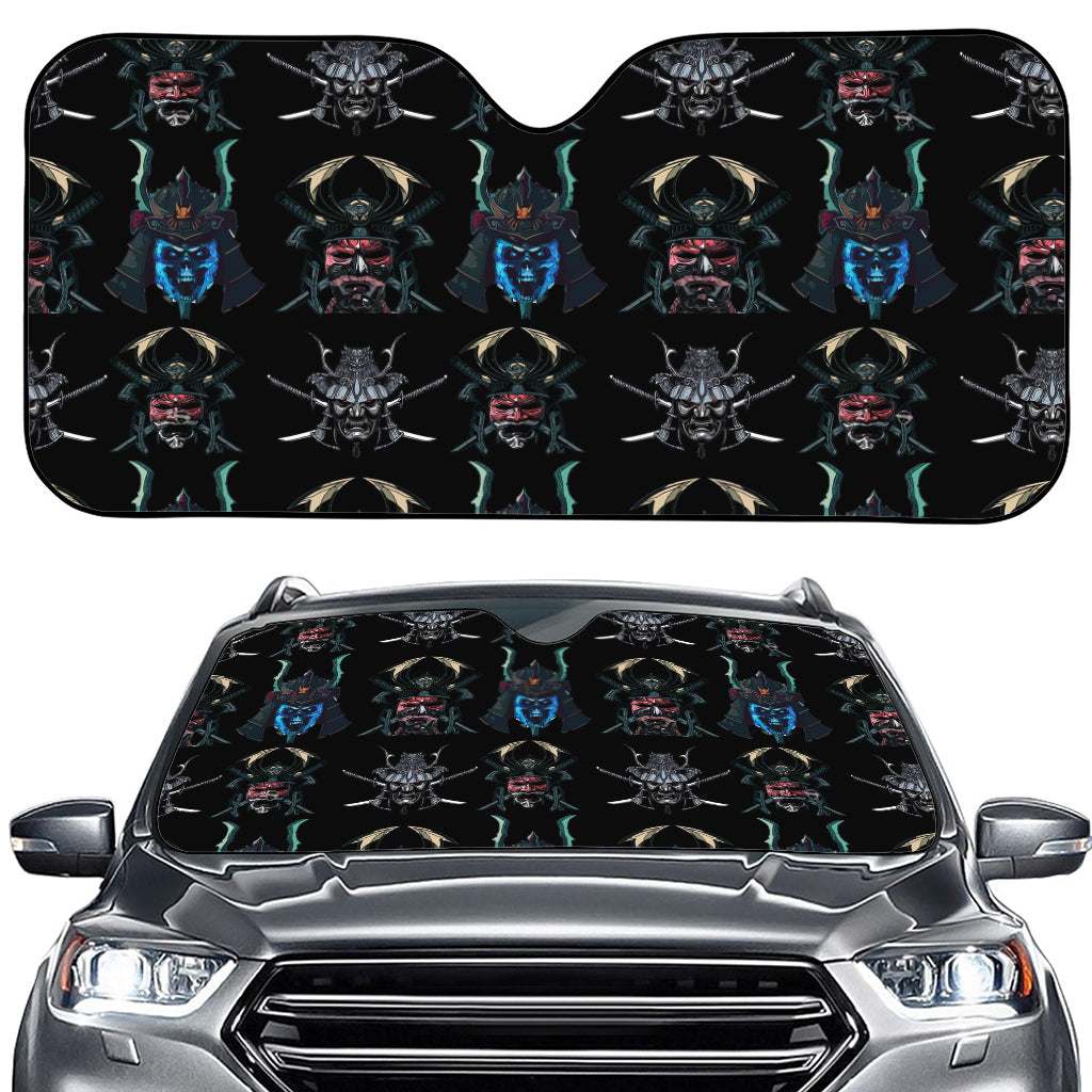 Ghost Samurai Mask Pattern Print Car Windshield Sun Shade