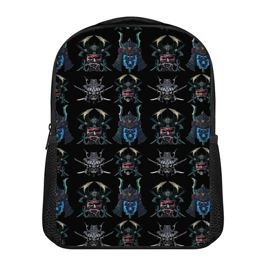Ghost Samurai Mask Pattern Print Casual Backpack