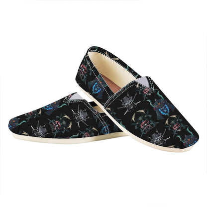 Ghost Samurai Mask Pattern Print Casual Shoes