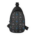 Ghost Samurai Mask Pattern Print Sling Bag
