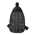 Ghost Samurai Mask Pattern Print Chest Bag