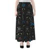 Ghost Samurai Mask Pattern Print Chiffon Maxi Skirt