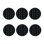 Ghost Samurai Mask Pattern Print Coaster Set