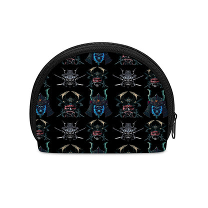 Ghost Samurai Mask Pattern Print Coin Purse
