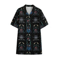 Ghost Samurai Mask Pattern Print Cotton Hawaiian Shirt