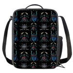 Ghost Samurai Mask Pattern Print Crossbody Lunch Bag