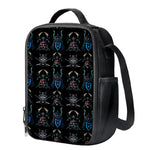 Ghost Samurai Mask Pattern Print Crossbody Lunch Bag