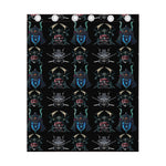 Ghost Samurai Mask Pattern Print Curtain