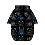 Ghost Samurai Mask Pattern Print Dog Zip Up Hoodie