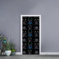 Ghost Samurai Mask Pattern Print Door Sticker