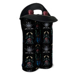 Ghost Samurai Mask Pattern Print Double Neoprene Wine Tote