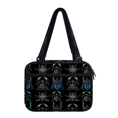 Ghost Samurai Mask Pattern Print Double Strap Bible Bag