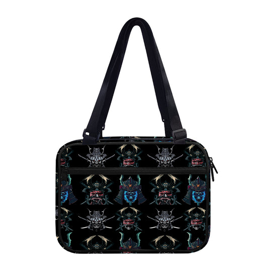 Ghost Samurai Mask Pattern Print Double Strap Bible Bag