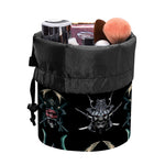 Ghost Samurai Mask Pattern Print Drawstring Makeup Bag