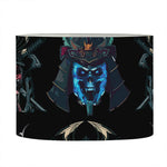 Ghost Samurai Mask Pattern Print Drum Lamp Shade