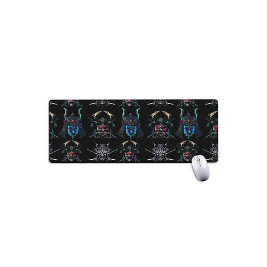 Ghost Samurai Mask Pattern Print Extended Mouse Pad