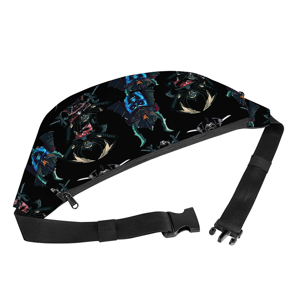 Ghost Samurai Mask Pattern Print Fanny Pack