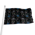 Ghost Samurai Mask Pattern Print Flag