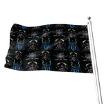 Ghost Samurai Mask Pattern Print Flag
