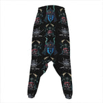 Ghost Samurai Mask Pattern Print Hammer Pants