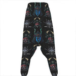 Ghost Samurai Mask Pattern Print Hammer Pants