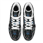 Ghost Samurai Mask Pattern Print High Top Leather Sneakers