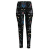 Ghost Samurai Mask Pattern Print High-Waisted Pocket Leggings