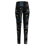 Ghost Samurai Mask Pattern Print High-Waisted Pocket Leggings