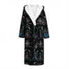 Ghost Samurai Mask Pattern Print Hooded Bathrobe