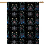 Ghost Samurai Mask Pattern Print House Flag