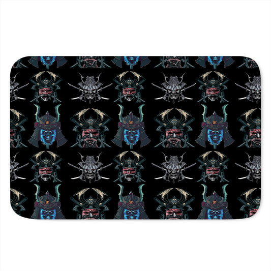 Ghost Samurai Mask Pattern Print Indoor Door Mat