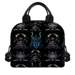 Ghost Samurai Mask Pattern Print Insulated Lunch Bag