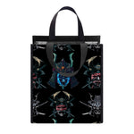 Ghost Samurai Mask Pattern Print Insulated Lunch Tote