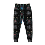 Ghost Samurai Mask Pattern Print Jogger Pants