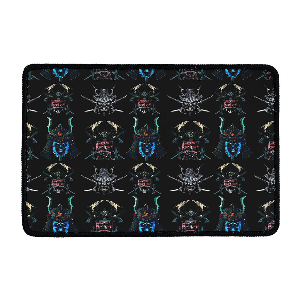 Ghost Samurai Mask Pattern Print Kitchen Mat