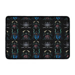 Ghost Samurai Mask Pattern Print Kitchen Mat