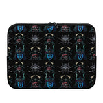 Ghost Samurai Mask Pattern Print Laptop Sleeve