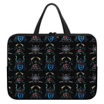 Ghost Samurai Mask Pattern Print Laptop Sleeve With Handle
