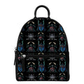 Ghost Samurai Mask Pattern Print Leather Backpack