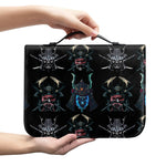 Ghost Samurai Mask Pattern Print Leather Bible Cover