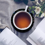 Ghost Samurai Mask Pattern Print Leather Coaster Set