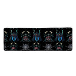 Ghost Samurai Mask Pattern Print Long Kitchen Mat