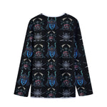 Ghost Samurai Mask Pattern Print Long Sleeve Short Coat