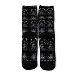 Ghost Samurai Mask Pattern Print Long Socks