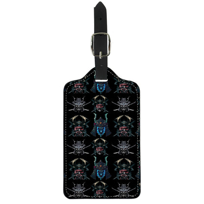 Ghost Samurai Mask Pattern Print Luggage Tag